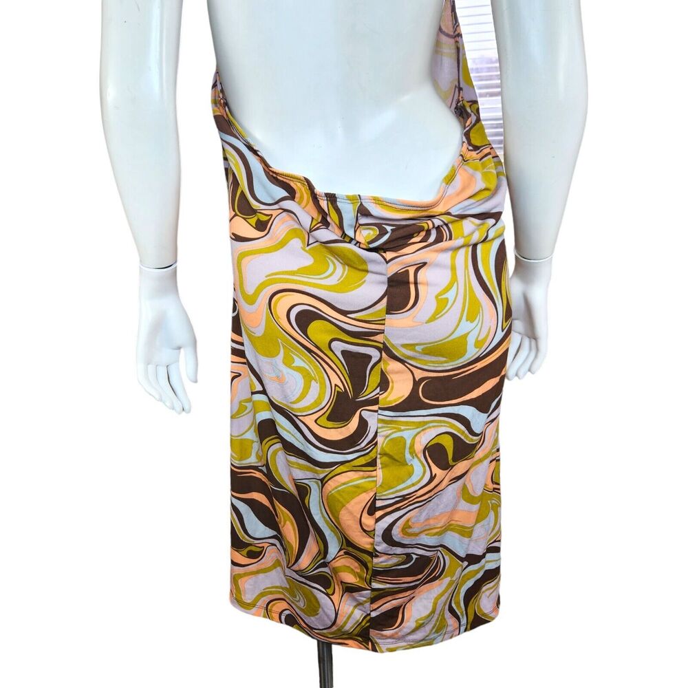 Rue 21 Women 1X Full-Button Bodycon Backless Tube‎ Dress Bohemiam 70s Swirl NWT - Picture 7 of 11